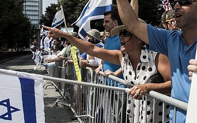 Illustrative: A pro Israel rally in Atlanta on July 25, 2014  (AP Photo/Ron Harris)