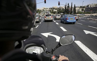 Illustrative: A motorbike rider. (Nati Shohat/ Flash90)