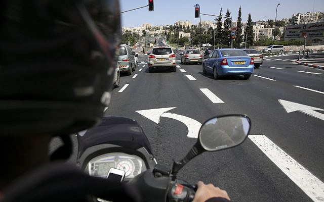 Illustrative: A motorbike rider. (Nati Shohat/ Flash90)