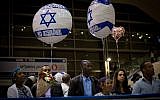 Family members of Ethiopian Jews wait their arrival at Ben Gurion airport, outside of Tel Aviv on June 06, 2017. (Miriam Alster/Flash90.)