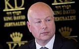 US Special Envoy Jason Greenblatt attends a press conference regarding the water agreement between Israel and the Palestinian Authority, on July 13, 2017. (Yonatan Sindel/ Flash90/File)