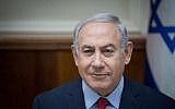 Prime Minister Benjamin Netanyahu leads the weekly government meeting at the Prime Minister's Office in Jerusalem, on December 31, 2017. (Hadas Parush/Flash90)
