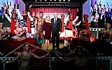 Prime Minister Benjamin Netanyahu and his wife Sara attend a gathering of Bollywood stars in Mumbai, India, on January 18, 2018. (Avi Ohayon/GPO)