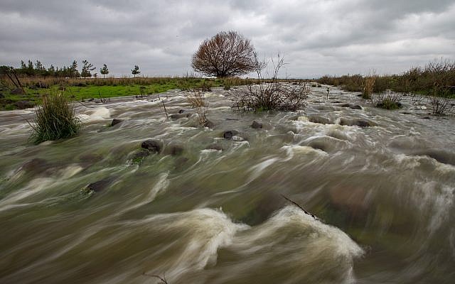 Heavy waters stream in the Golan Heights on January 26, 2018. (Maor Kinsbursky/Flash90) Heavy waters stream in the Golan Heights on January 26, 2018. (Maor Kinsbursky/Flash90)