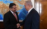 Prime Minister Benjamin Netanyahu meets with German Foreign Minister Sigmar Gabriel at Prime Minister's Office in Jerusalem, on January 31, 2018. (Kobi Gideon/GPO)