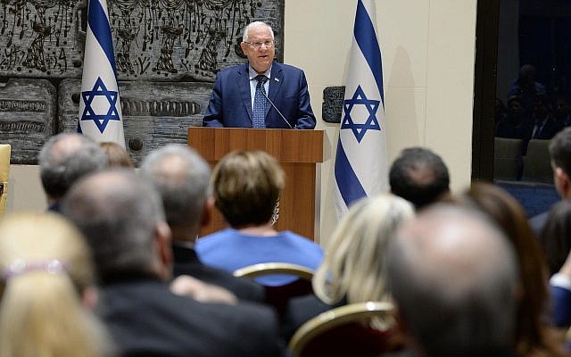 President Reuven Rivlin speaks to Israeli diplomats at the president's residence in Jerusalem, on January 22, 2018. (Mark Neiman/GPO) President Reuven Rivlin speaks to Israeli diplomats at the president's residence in Jerusalem, on January 22, 2018. (Mark Neiman/GPO)