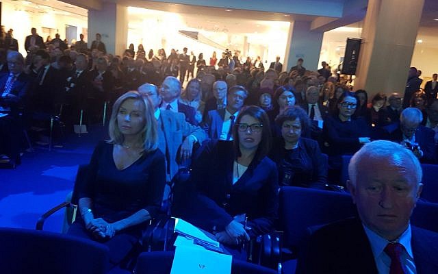 Participants at the European Parliament's commemoration of the Holocaust on January 24, 2018 (courtesy) Participants at the European Parliament's commemoration of the Holocaust on January 24, 2018 (courtesy)