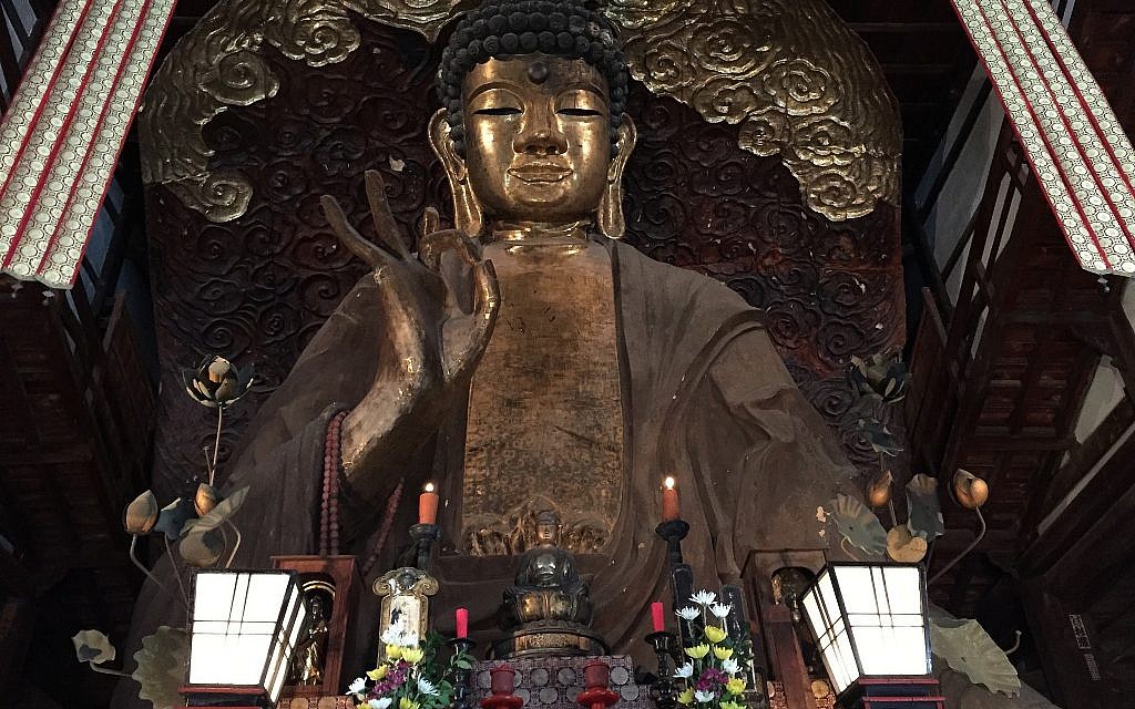 One of the top five largest Buddhas of Japan is found in Gifu City, Japan. (Amanda Borschel-Dan/Times of Israel)