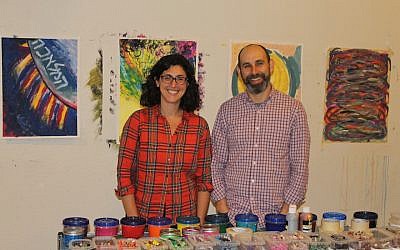Rabbi Adina Allen and her husband, Jeff Kasowitz, founded the Jewish Studio Project in 2015 as a way for Jews to access their religion through art. (Ben Sales/JTA)