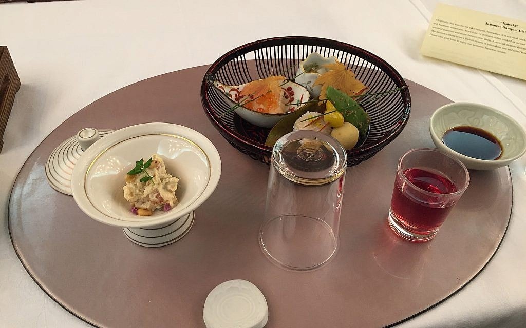 Beautiful presentation of delicate bite-sized delicacies in Gifu Prefecture, Japan, November 2017. (Amanda Borschel-Dan/Times of Israel)
