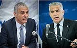 Kulanu head Moshe Kahlon, left; Yesh Atid leader Yair Lapid, right. (Photos Flash90)