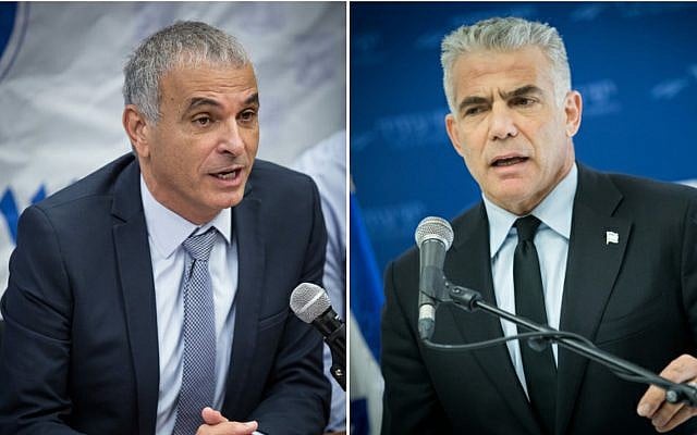 Kulanu head Moshe Kahlon, left; Yesh Atid leader Yair Lapid, right. (Photos Flash90) Kulanu head Moshe Kahlon, left; Yesh Atid leader Yair Lapid, right. (Photos Flash90)
