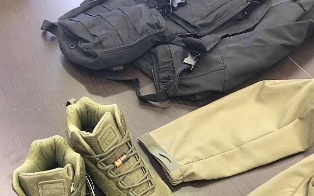 Military gear being smuggled to Gaza, seized at Ashdod port on January 15, 2018. (Israel Tax Authority/Ashdod customs)