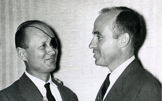Alan Sagner, right, with Israeli general Moshe Dayan, at a 1961 United Jewish Appeal dinner in West Orange, New Jersey. (Courtesy of the Jewish Historical Society of NJ/JTA) Alan Sagner, right, with Israeli general Moshe Dayan, at a 1961 United Jewish Appeal dinner in West Orange, New Jersey. (Courtesy of the Jewish Historical Society of NJ/JTA)