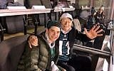 Phil Basser with his grandson Josh Potter at the Eagles’ NFC Championship game against the Minnesota Vikings in Philadelphia, January 21, 2018. (Courtesy of Fox 29 News)