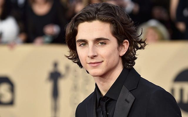 Timothee Chalamet, up for best actor this year for "Call Me By Your Name," shown at the Screen Actors Guild Awards in Los Angeles, Jan. 21, 2018. (Frazer Harrison/Getty Images via JTA) Timothee Chalamet, up for best actor this year for "Call Me By Your Name," shown at the Screen Actors Guild Awards in Los Angeles, Jan. 21, 2018. (Frazer Harrison/Getty Images via JTA)