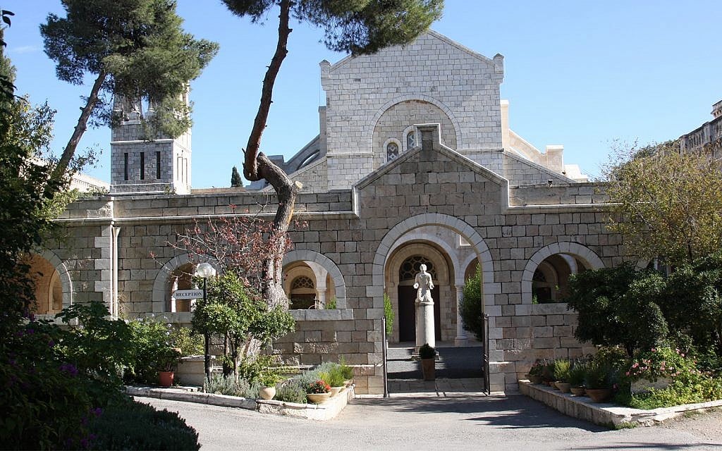 The entrance to the Ecole Biblique, or St. Etienne’s Church. (Shmuel Bar-Am)