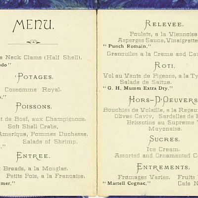 The menu at the original Trefa Banquet. (Courtesy of J. the Jewish News of Northern California) The menu at the original Trefa Banquet. (Courtesy of J. the Jewish News of Northern California)