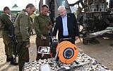 IDF brass brief President Reuven Rivlin during a tour of the Gaza border area, January 21, 2018. (Mark Neiman / GPO)