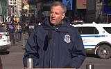 NYC Mayor Bill de Blasio announces new barriers to prevent terror attacks (YouTube screenshot)