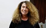 Stella Handler, CEO of the Bezeq telecom giant, appears in the Tel Aviv District Court on February 21, 2018. (AFP Photo/Jack Guez)