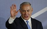 Prime Minister Benjamin Netanyahu addresses American-Jewish leaders in Jerusalem on February 21, 2018. (AFP/Thomas Coex)