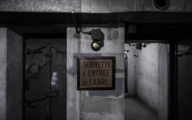 This picture taken on January 23, 2018 shows a sign that reads, 'ring to enter the bunker' in a World War II bunker located under the Gare de l'Est (the East railway station) in the French capital Paris. (AFP PHOTO / Philippe LOPEZ) This picture taken on January 23, 2018 shows a sign that reads, 'ring to enter the bunker' in a World War II bunker located under the Gare de l'Est (the East railway station) in the French capital Paris. (AFP PHOTO / Philippe LOPEZ)