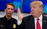 US President Donald Trump speaks during a meeting at the Customs and Border Protection National Targeting Center in Sterling, Virginia on February 2, 2018. (AFP Photo/Mandel Ngan)