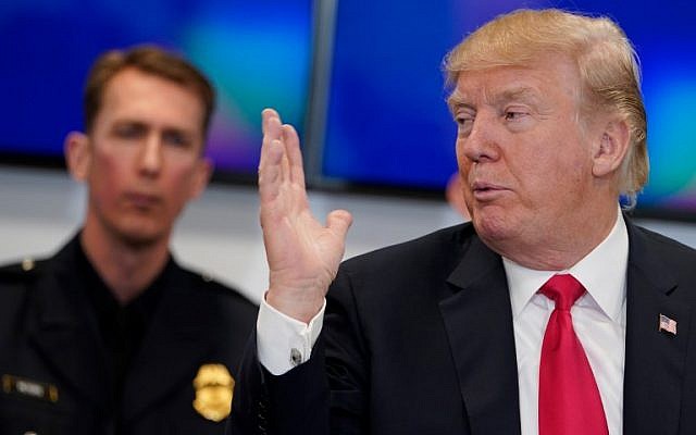 US President Donald Trump speaks during a meeting at the Customs and Border Protection National Targeting Center in Sterling, Virginia on February 2, 2018. (AFP Photo/Mandel Ngan) US President Donald Trump speaks during a meeting at the Customs and Border Protection National Targeting Center in Sterling, Virginia on February 2, 2018. (AFP Photo/Mandel Ngan)