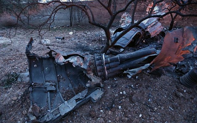 A picture taken on February 3, 2018, shows parts of a downed Sukhoi-25 fighter jet in Syria's northwest province of Idlib. (Omar Haj Kadour/AFP) A picture taken on February 3, 2018, shows parts of a downed Sukhoi-25 fighter jet in Syria's northwest province of Idlib. (Omar Haj Kadour/AFP)
