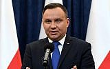 Poland's President Andrzej Duda gives a press conference on February 6, 2018, in Warsaw. (AFP/Janek Skarzynski)