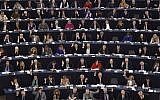 Members of the European Parliament take part in a voting session on February 6, 2018, in Strasbourg, eastern France. (AFP Photo/Frederick Florin)