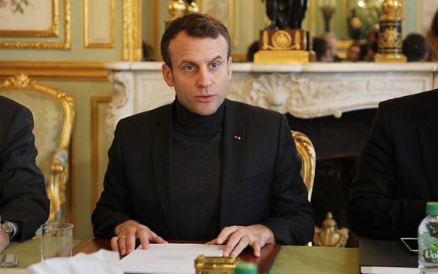 French president Emmanuel Macron speaks during a Trianon Council meeting aiming to strengthen the links between France and Russia, at the Elysee palace in Paris, on February 9, 2018. (LUDOVIC MARIN/AFP) French president Emmanuel Macron speaks during a Trianon Council meeting aiming to strengthen the links between France and Russia, at the Elysee palace in Paris, on February 9, 2018. (LUDOVIC MARIN/AFP)