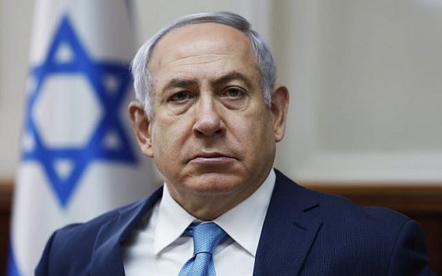 Prime Minister Benjamin Netanyahu attends a cabinet meeting at the Prime Minister's Office in Jerusalem on February 11, 2018. (AFP PHOTO / POOL / RONEN ZVULUN) Prime Minister Benjamin Netanyahu attends a cabinet meeting at the Prime Minister's Office in Jerusalem on February 11, 2018. (AFP PHOTO / POOL / RONEN ZVULUN)