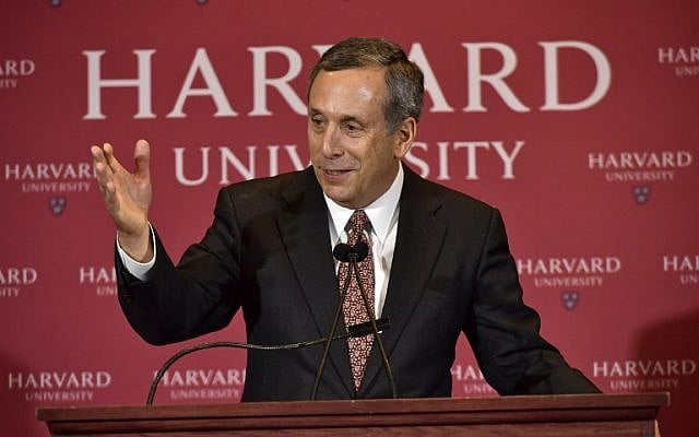 Lawrence Bacow speaks as he is introduced as Harvard University's 29th president during a news conference on February 11, 2018 in Cambridge, Massachusetts. (Paul Marotta/Getty Images/AFP) Lawrence Bacow speaks as he is introduced as Harvard University's 29th president during a news conference on February 11, 2018 in Cambridge, Massachusetts. (Paul Marotta/Getty Images/AFP)