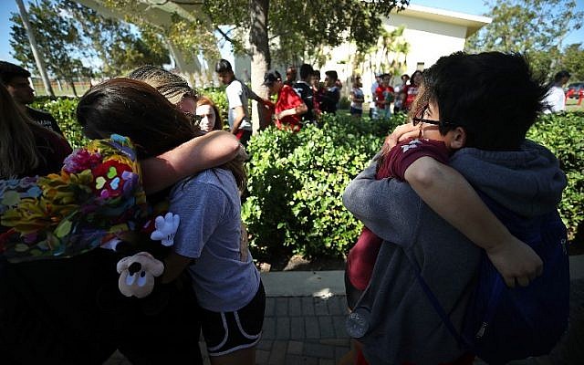 Students of Marjory Stoneman Douglas High School gather at Pine Trail Park, on February 15, 2018 in Parkland, Florida. (Mark Wilson/Getty Images/AFP) Students of Marjory Stoneman Douglas High School gather at Pine Trail Park, on February 15, 2018 in Parkland, Florida. (Mark Wilson/Getty Images/AFP)
