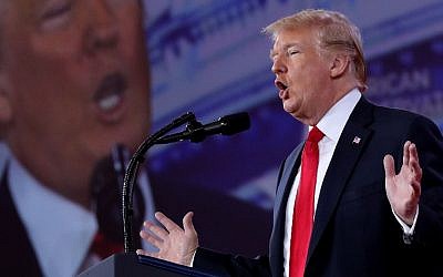 US President Donald Trump addresses the Conservative Political Action Conference at the Gaylord National Resort and Convention Center February 23, 2018 in National Harbor, MD (Chip Somodevilla/Getty Images/AFP)