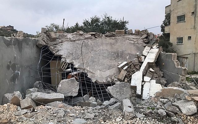 Illustrative: A structure demolished in Jenin by Israeli security forces during an operation to arrest Ahmad Nassar Jarrar, the alleged killer of Rabbi Raziel Shevach (Israel Defense Forces) Illustrative: A structure demolished in Jenin by Israeli security forces during an operation to arrest Ahmad Nassar Jarrar, the alleged killer of Rabbi Raziel Shevach (Israel Defense Forces)