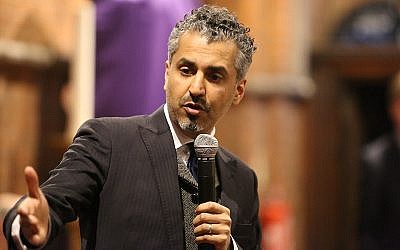 Maajid Nawaz speaking at a Liberal Democrat campaign event in West Hampstead, London, in 2015. (Wikimedia commons/flickr/eregis)