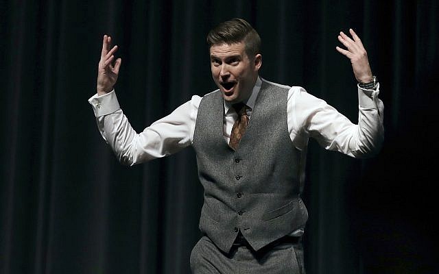White nationalist Richard Spencer stirring up students during a speech at the University of Florida in Gainesville, October 19, 2017. (AP/Chris O'Meara, File)
