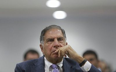 Indian industrialist Ratan Tata at the 'Make in India' event in Mumbai, India, February 15, 2016. (AP Photo//Rafiq Maqbool)