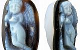 Details of a 2,000-year-old Cupid cameo discovered in the City of David's Givati Parking Lot excavation in 2010. (Israel Antiquities Authority)