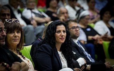 Likud MK Nurit Koren leads an event on the Yemenite Children Affair in the Knesset on June 21, 2016. (Miriam Alster/FLASH90)