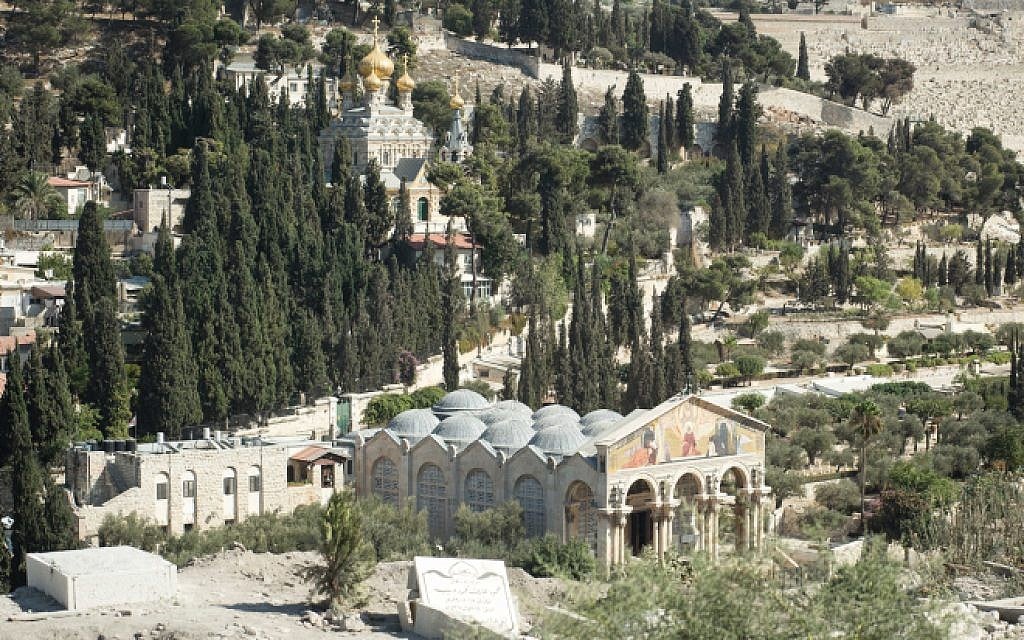 Illustrative: A view over Gethsemane and the Church of Mary Magdalene in Jerusalem. (Sebi Berens/Flash90)