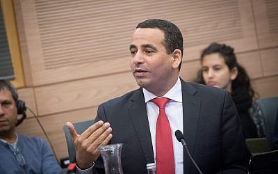 Zionist Union MK Yoel Hasson attends a Knesset Internal Affairs Committee meeting on November 30, 2017. (Miriam Alster/Flash90)