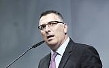 Gideon Sa'ar speaks at a Likud party conference in Lod, on December 31, 2017. (Tomer Neuberg/Flash90)