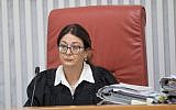 Supreme Court Chief Justice Esther Hayut at a hearing at the Supreme Court in Jerusalem on January 14, 2018. (Yonatan Sindel/Flash90)