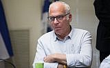 Agriculture Minister Uri Ariel attends a Jewish Home faction meeting at the Knesset, on January 15, 2018. (Yonatan Sindel/Flash90)