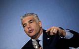 Yesh Atid chairman Yair Lapid (Yonatan Sindel/Flash90)