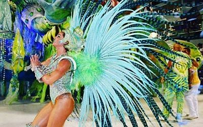 Jewish ex-Brit Samantha Mortner-Flores, at the Rio carnival in Brazil on February 9, 2018. (Credit: @samanthaflores on Instagram via Jewish News)